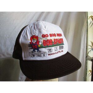 Vintage Men's Mesh Trucker Snapback Cap Nebraka Huskers Herbie 1980's BIG RED